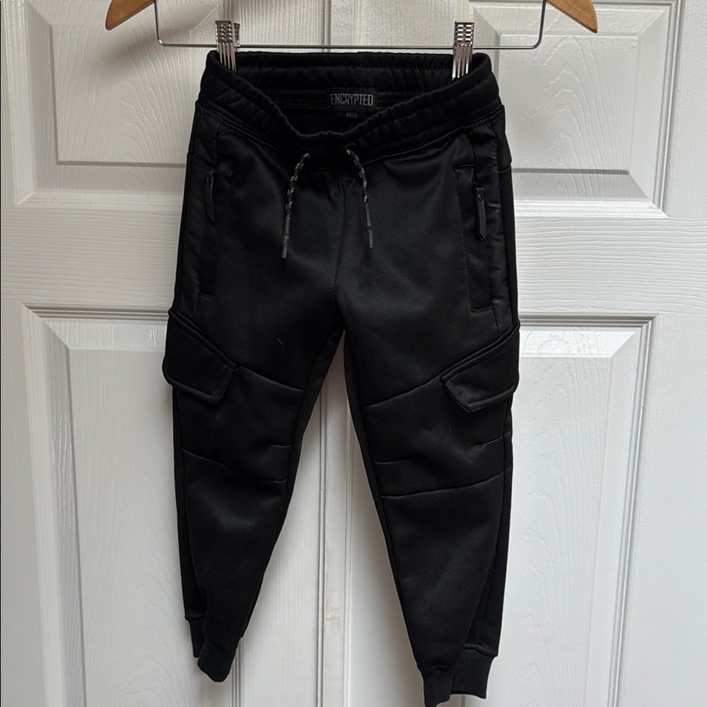 Casual Black Cargo Pants with Straight Fit